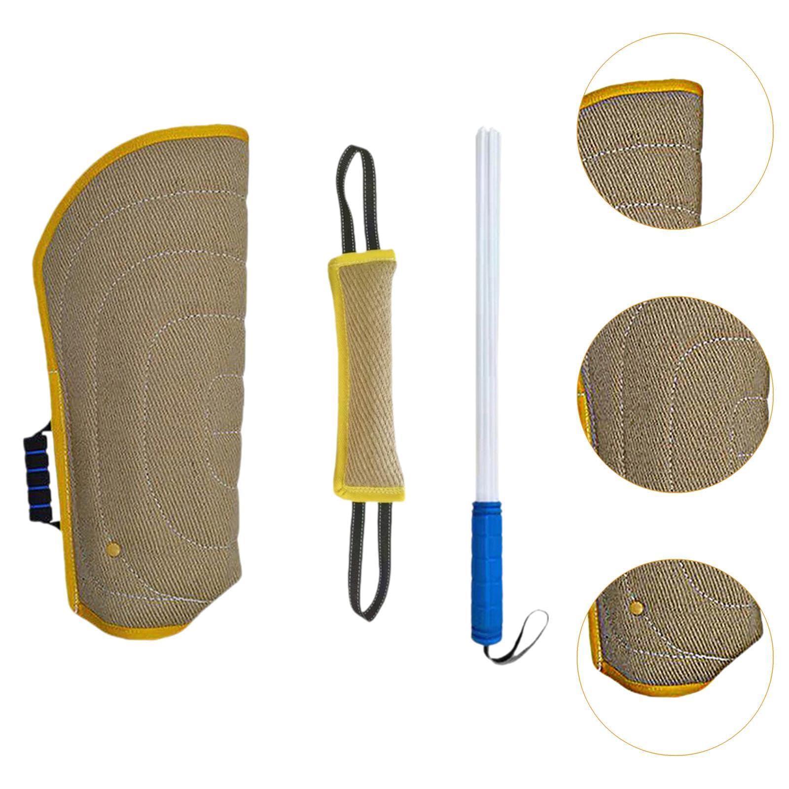 Whtkoph 3pcs Dog Bite Sleeve, Dog Bite Training Set, Toys for Pet Supplies, Dog Training Stick, Dog Bite Pillow for Tugging for Playing, Yellow