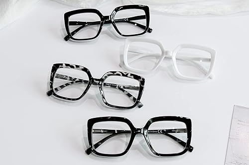 Miniatura 3 de LUR Lentes para mujer, montura grande, 4 pares de lentes elegantes para lectores