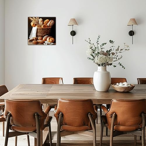 Miniatura 2 de AWPANERAR Lienzo de cocina, arte de pared, impresión de pan, póster de alimentos, pintura vintage de naturaleza muerta, comedor, cocina, restaurante
