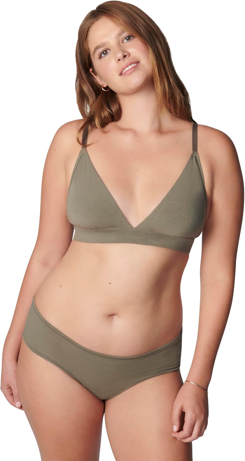 Florence by Mills Womens Softie Cotton Triangle Bralette - Image 2