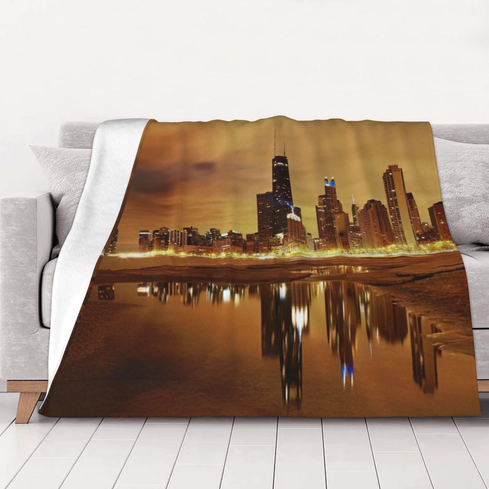 Couverture en flanelle super douce Chicago idéale pour vos soirées canapé