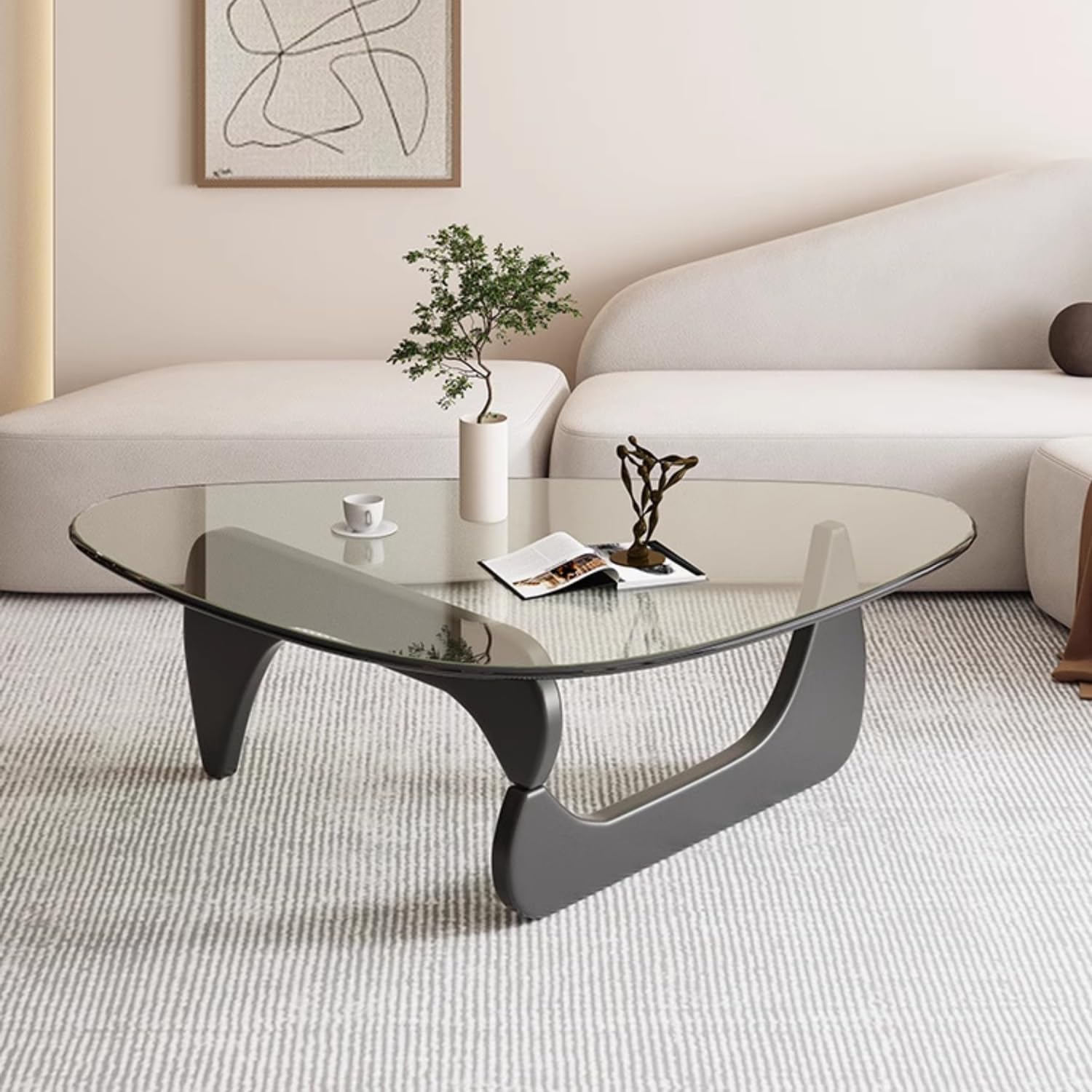 【美品】トライアングル型のガラステーブル Amazon.co.jp: OTTOSON モダン トライアングル コーヒーテーブル