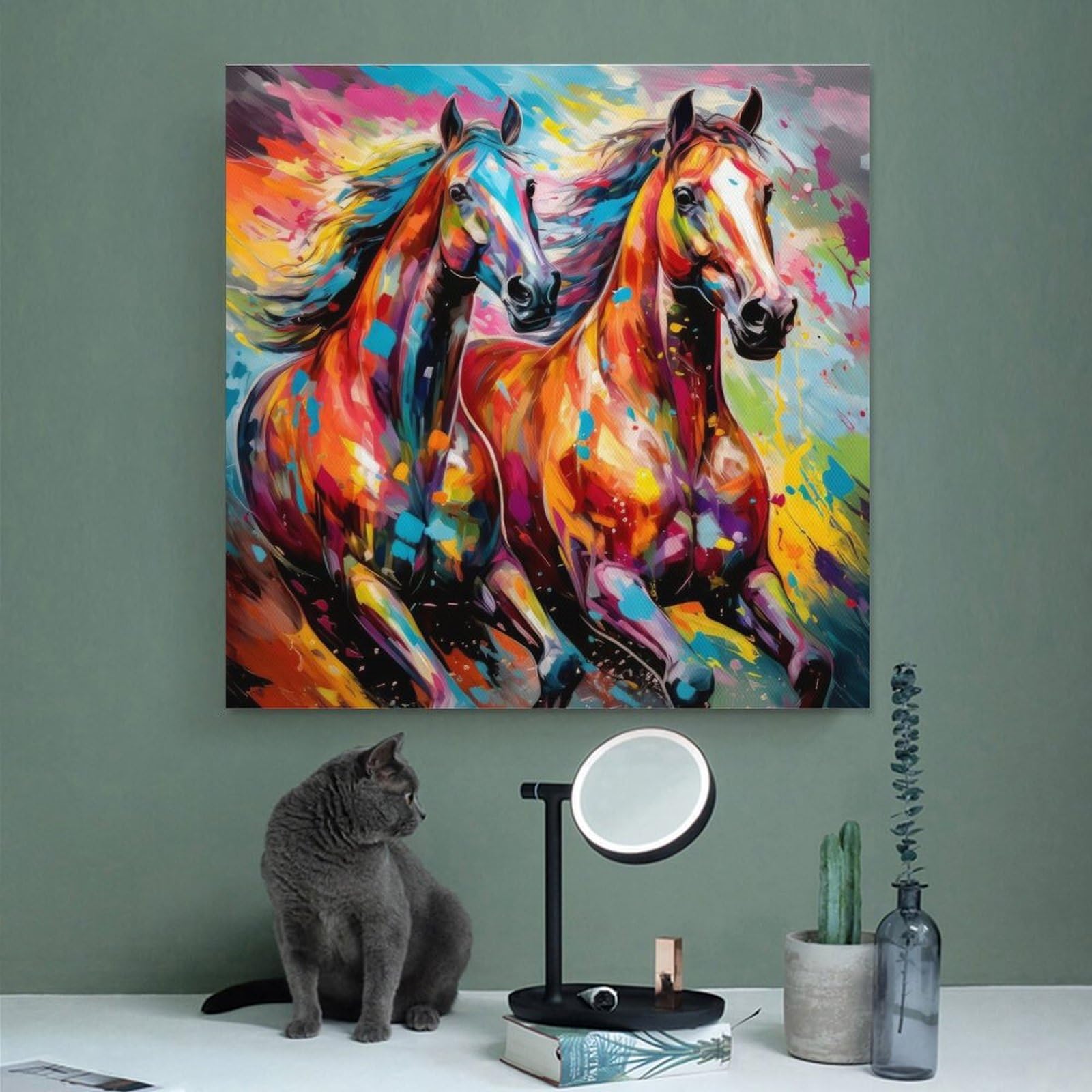 馬の絵画 馬の絵1 風水 絵画 (120X67CM) | セオアートギャラリー