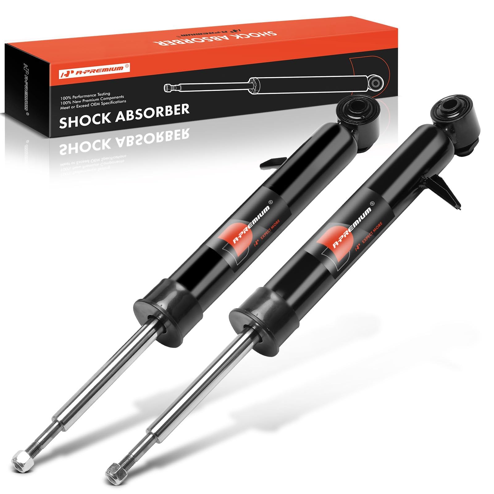 A-Premium Rear Pair (2) Shock Absorber Compatible with BMW X5 2007-2013, X6 2008-2014, Driver and Passenger Side