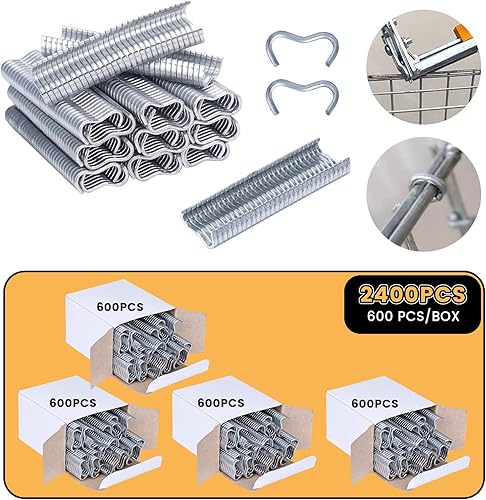 Miniatura 3 de Alicates de anillo de uñas tipo M con 2400 piezas de clips M para cercas de conejo, pollo, alambre, pinzas de cerdo, kit de alicates de cerdo,