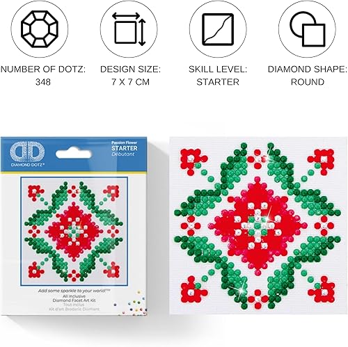 Miniatura 2 de DIAMOND DOTZ Kits de pintura de diamantes de flor de la pasión para adultos, kits de arte de diamantes, un kit de manualidades creativo relajante