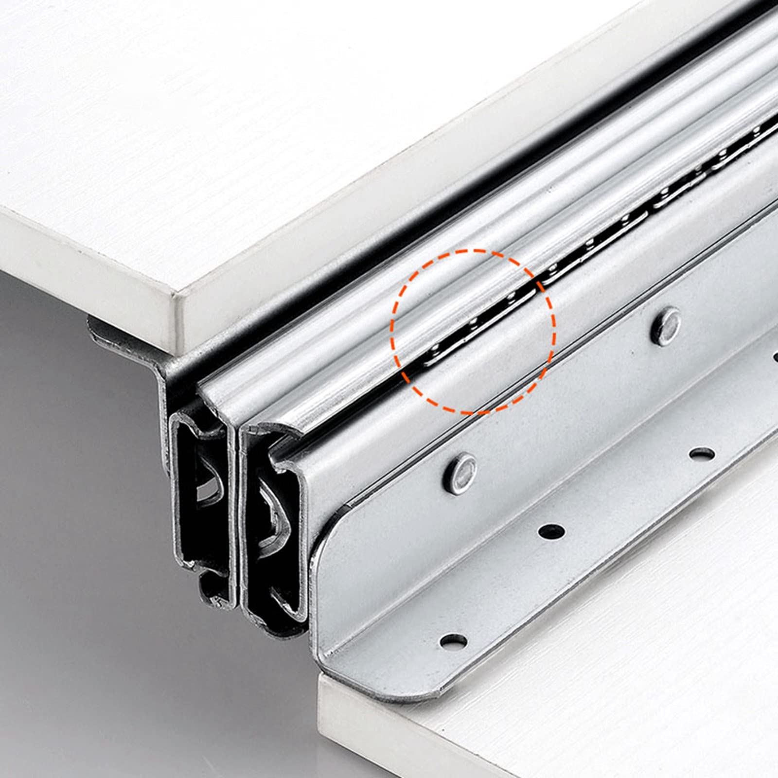 Guide Per Cassetti Carichi Pesanti,Binari Cassetti Guide A Doppio Cuscinetto A Sfera, Per Scala Armadietti Piano di Sotto Scarpiere, Carico 120kg,1 Coppia(Size:800-1850mm)