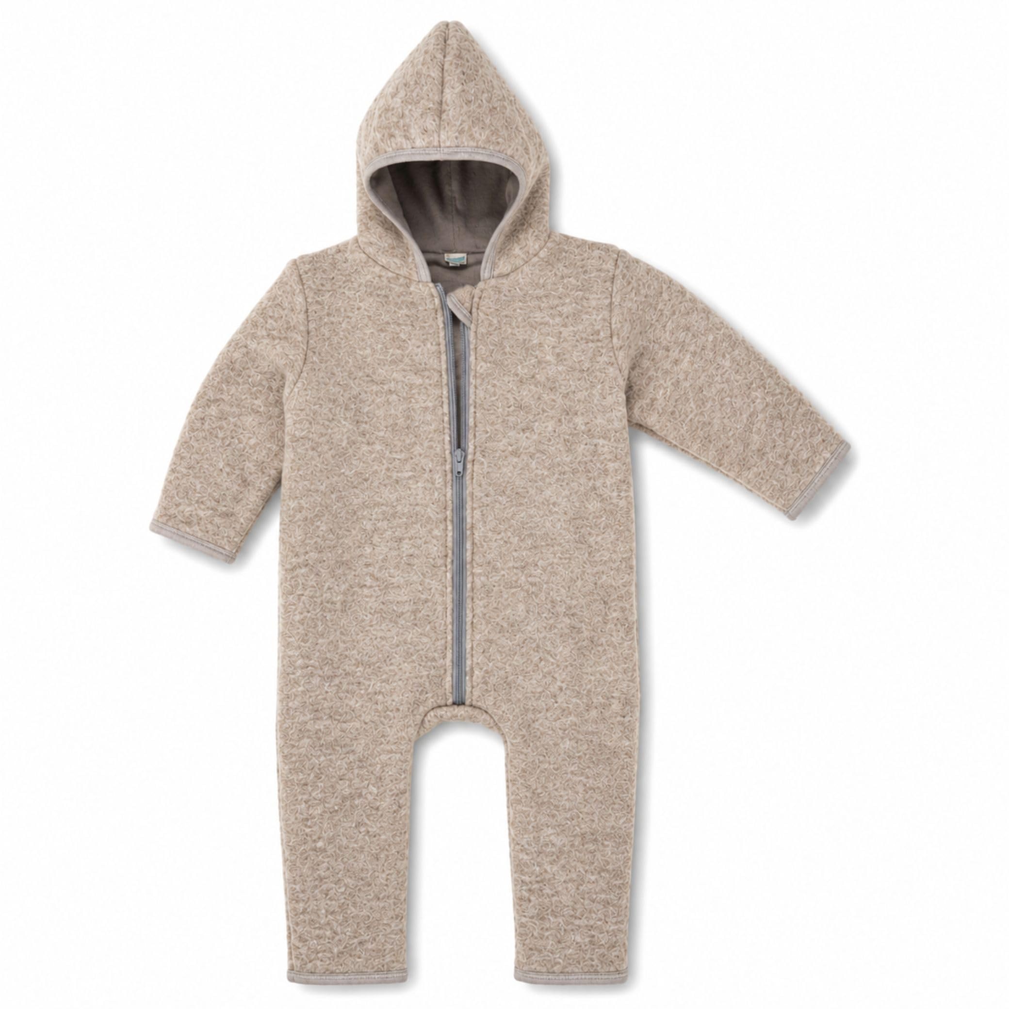 WALKOVERALL Wanda | Wollwalk aus Natur Schurwolle mit Reißverschluss | Warmer Woll-Anzug für Kleinkind & Baby | Babyoverall | Perfekt für den Winter & kalte Tage