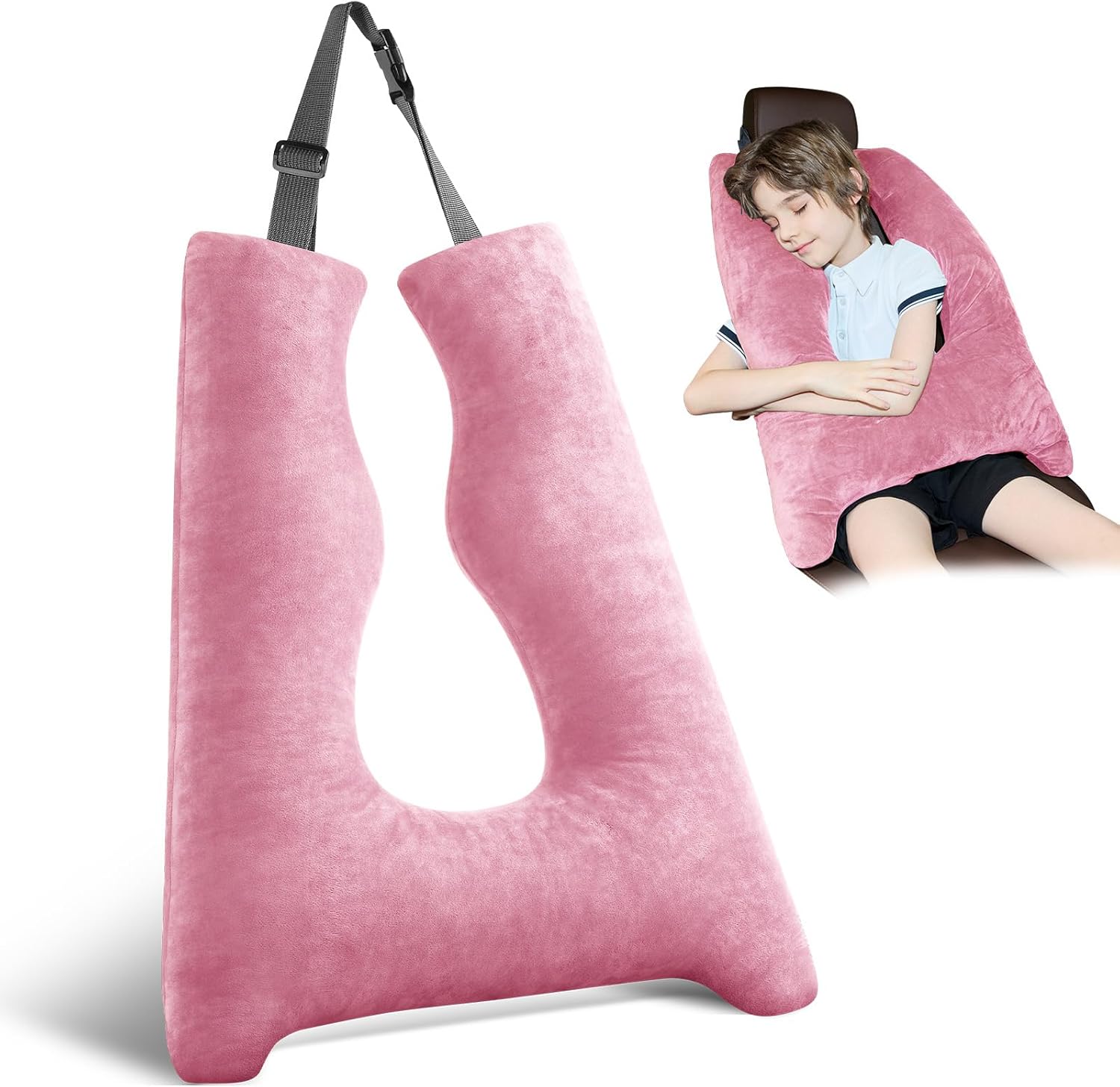 Car Pillow for Kids Travel Pillow with Adjustable Strap,