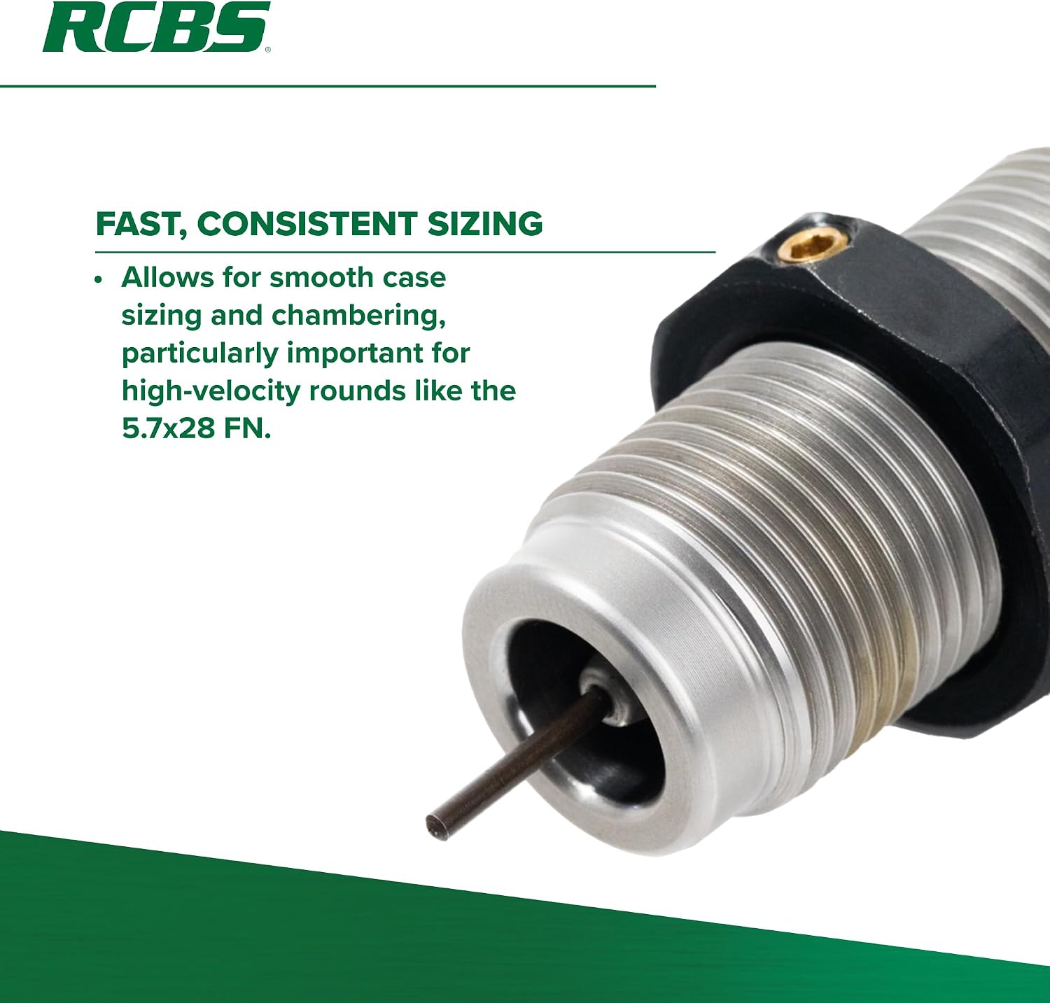 RCBS Full-Length Die Set 5.7x28 FN, Reloading Die Set for High Velocity 5.7x28mm FN Cartridges