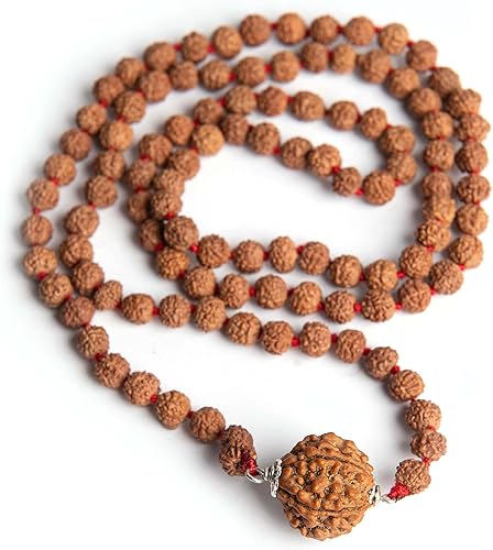 Miniatura 1 de Wonder Care - Cuenta original de Rudraksha nepalí, cuenta de rosario religioso de Rudra natural, Madera, No es una piedra preciosa
