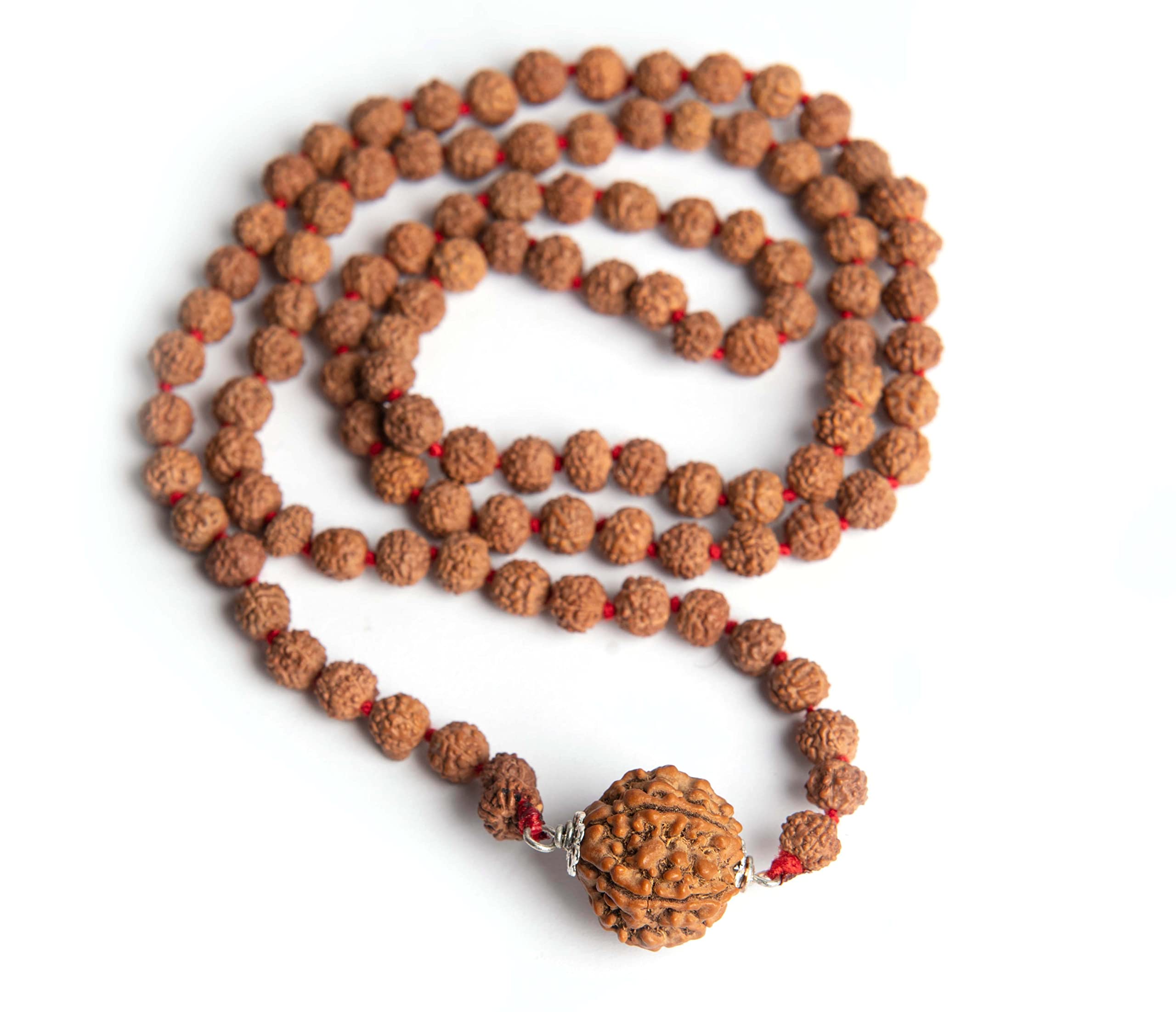 Wonder Care - oryginalny nepalski koralik Rudraksha, naturalny koralik Rudra, religijny różaniec z koralikami, Drewno