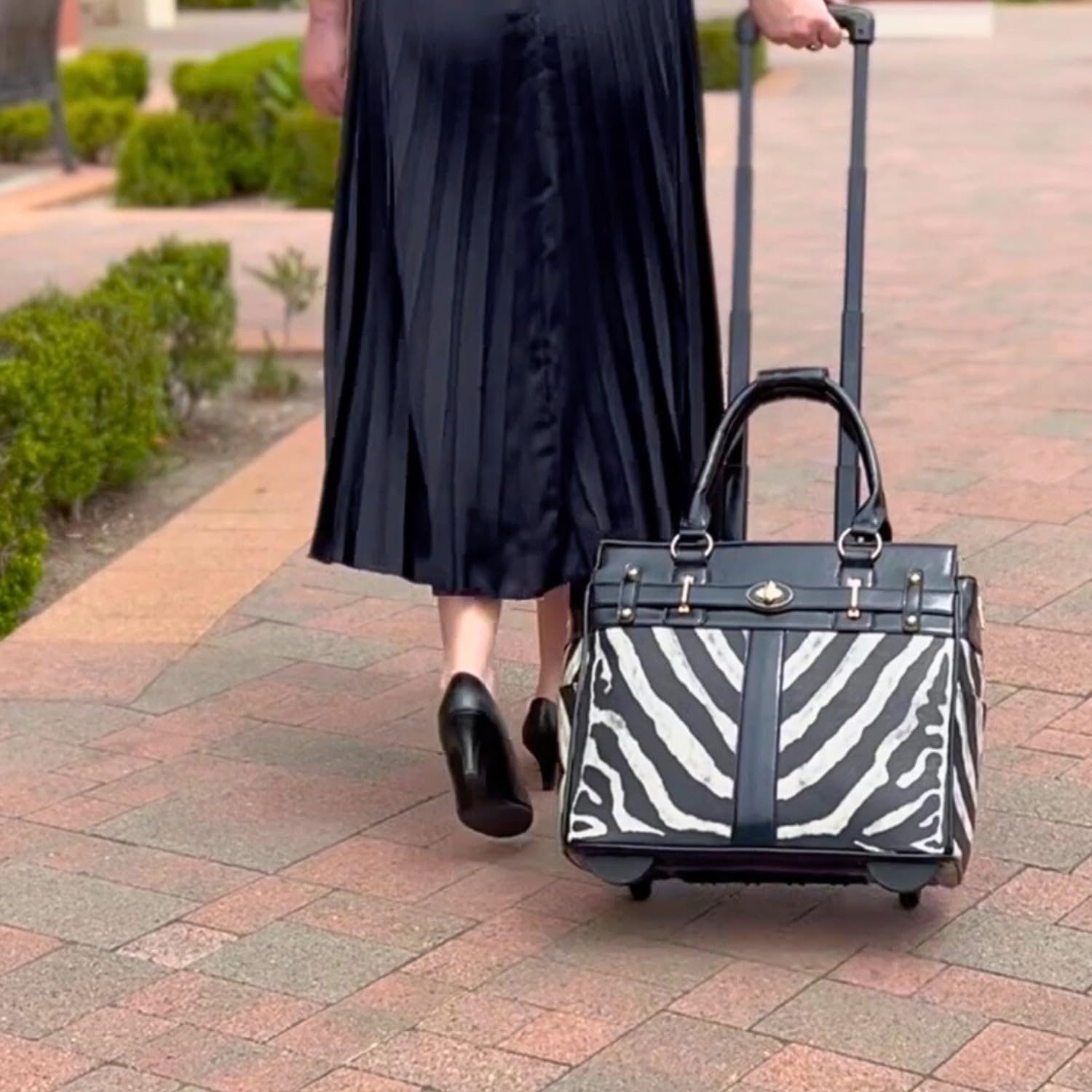 JKM & Company Rolling Laptop Bag Women, Rolling Briefcase for Women, 13"-17" Inch Laptop Bag with Wheels