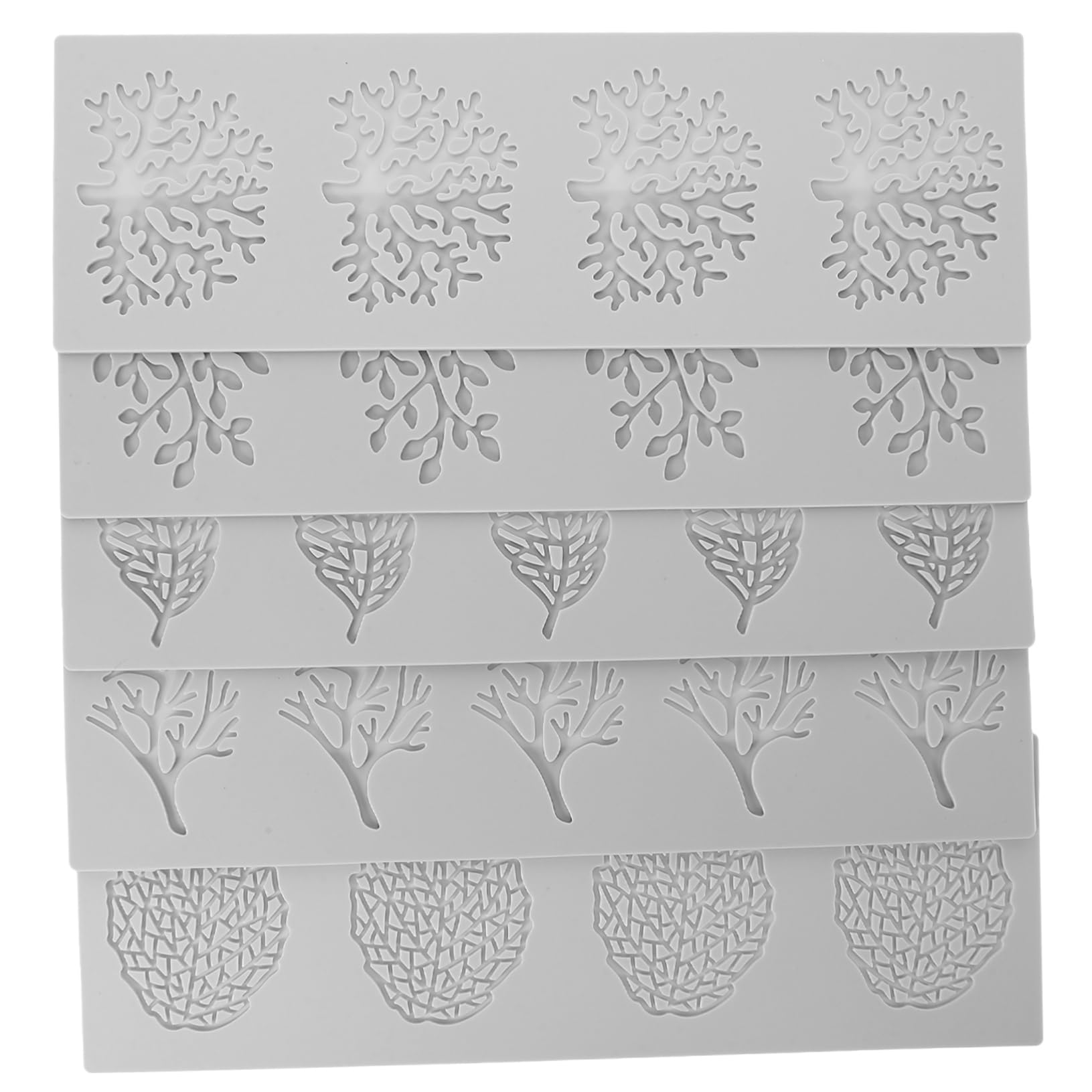 Mikinona Lot de 5 Moules à Fondant en Silicone, Forme Feuille Délicate, Souple et Antiadhésif, pour Pâtisserie Cuisine Occidentale