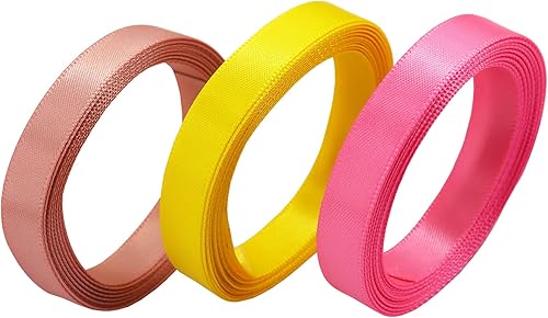 Miniatura 3 de Cinta de satén de doble cara de 38 de pulgada, 20 colores lisos, 38 pulgadas x 2 yardas cada una total de 40 yardas por paquete, para envolver