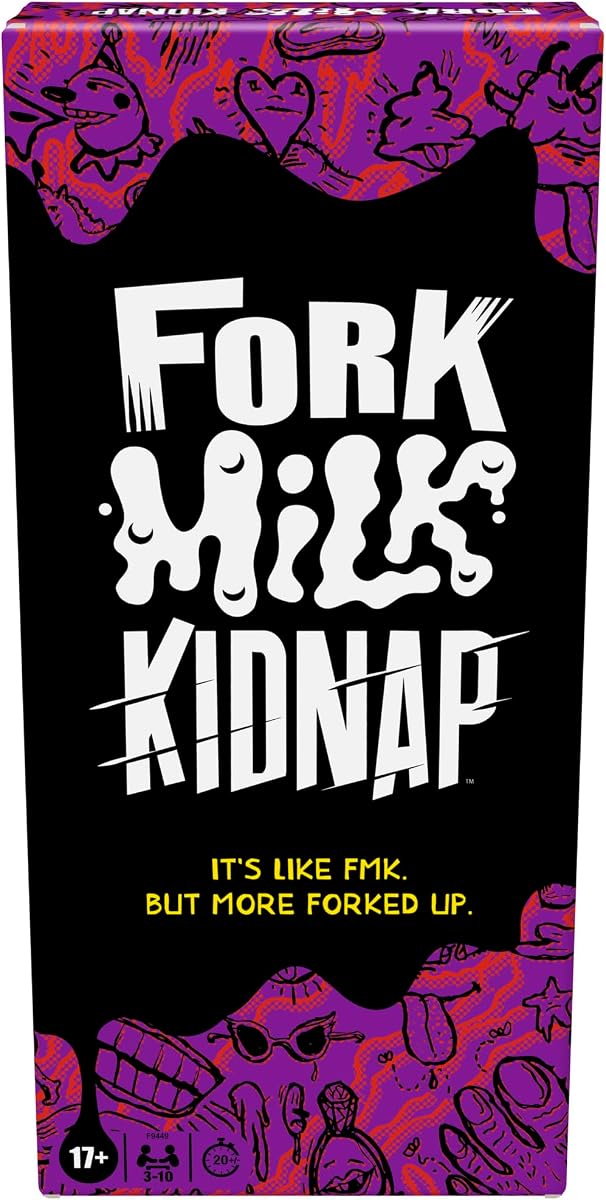 Hasbro Gaming Fork Milk Kidnap Game solo para adultos, un juego de fiesta para adultos de opciones cuestionables, mayores de 17 años, para 3 a 10 jugadores, divertidos juegos de cartas NSFW