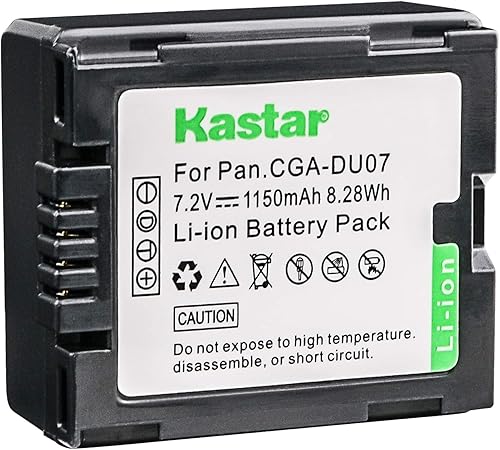 Kastar Batería de repuesto para videocámara Panasonic CGR-DU06 CGA-DU06 CGR-DU07 CGA-DU07 CGR-DU14 CGA-DU14 CGR-DU21 CGA-DU21 y Hitachi DZ-BP14S