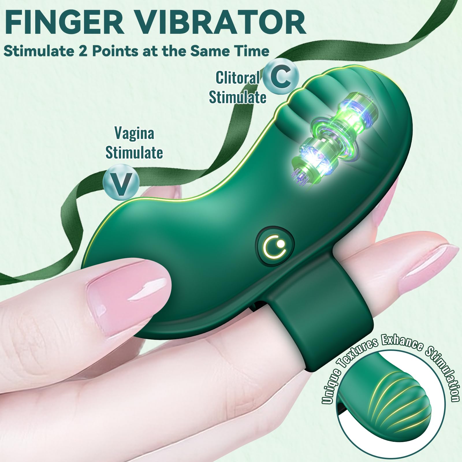 Sex Toys Women Finger Vibrator Mini Vibrators 10 Vibration Modes Female Sex Toy Couples Sex Toy Bullet Vibrator Nipple Clitoral Stimulator Adult Sex Toys & Games Women Pleaseure: Green