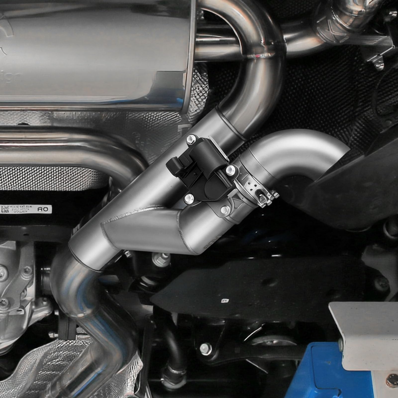 VEVOR Tubo Scarico per Auto Universale, Set di Valvole di Scarico Universali in Acciaio Inossidabile da 6,35 mm, Tubo a Y, con Scatola di Controllo Remoto, per Camion, Berline e Auto Sportive