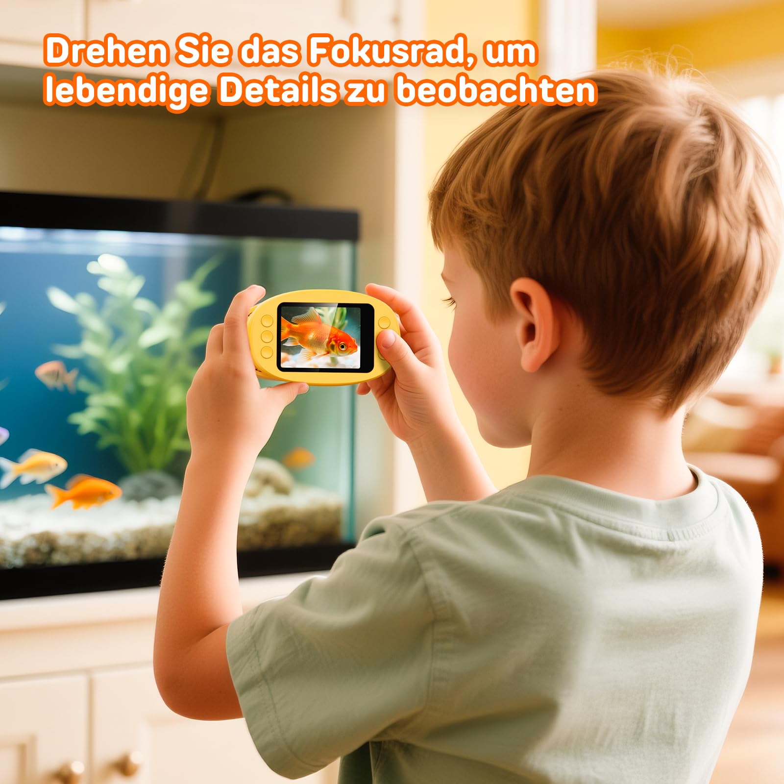 Ashfly Digitale Mikroskop für Kinder, [1000-fache Vergrößerung] -4K Tragbares Taschenmikroskop für Garten, Wald & Experimente, Kindermikroskop mit HD-2.0" Bildschirm [inkl Fotofunktion] ab 3 Jahren