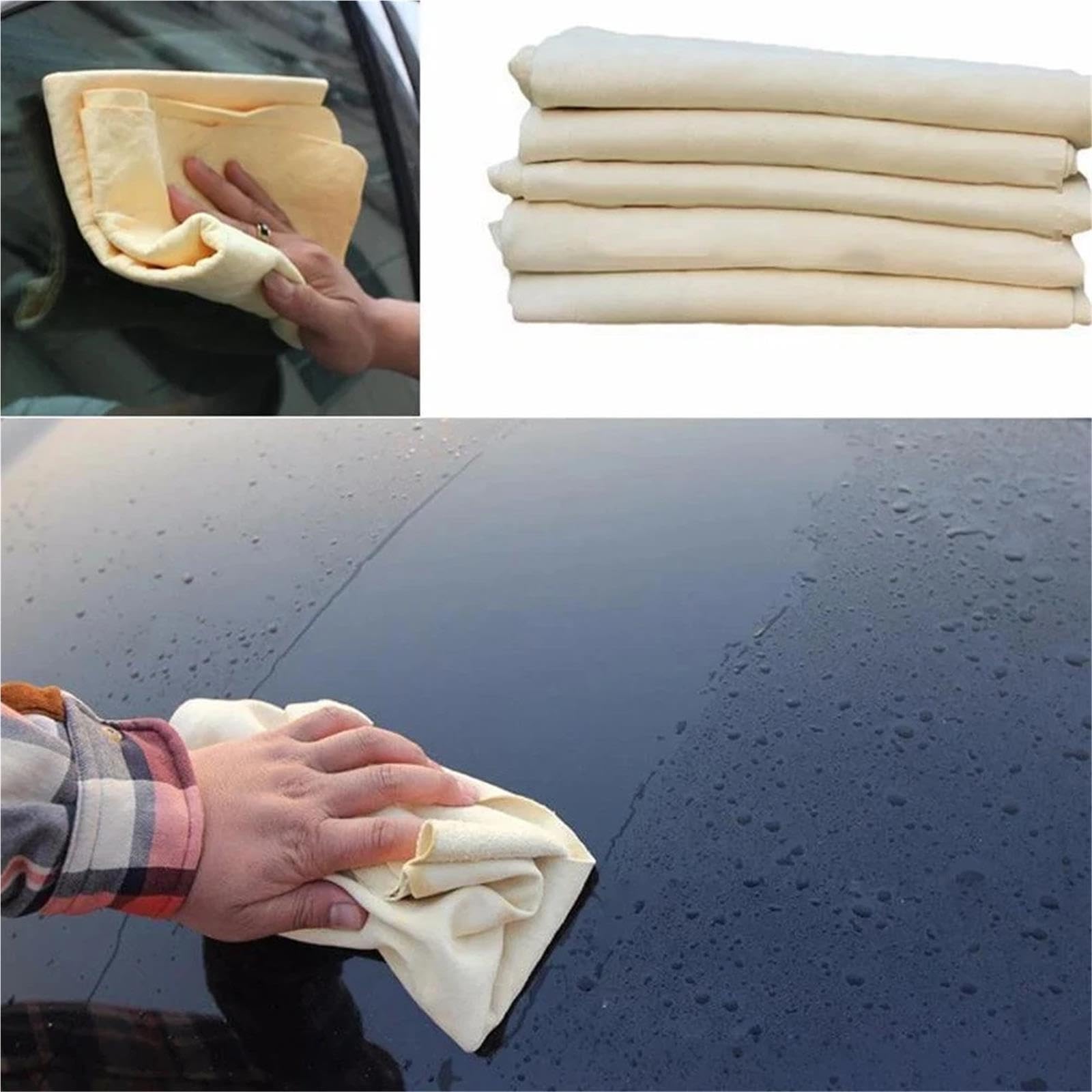 Paño Para Pulir Cristales Toalla de Limpieza Gamuza Natural 90*60cm