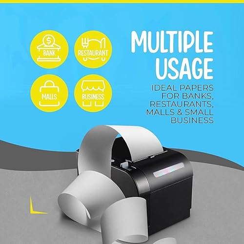 Miniatura 4 de FHS - Rollo de papel Bond de 3 pulgadas x 150 pies, papel de bono, papel de impresora de cocina, rollo de papel de caja registradora POS, 32 rollos