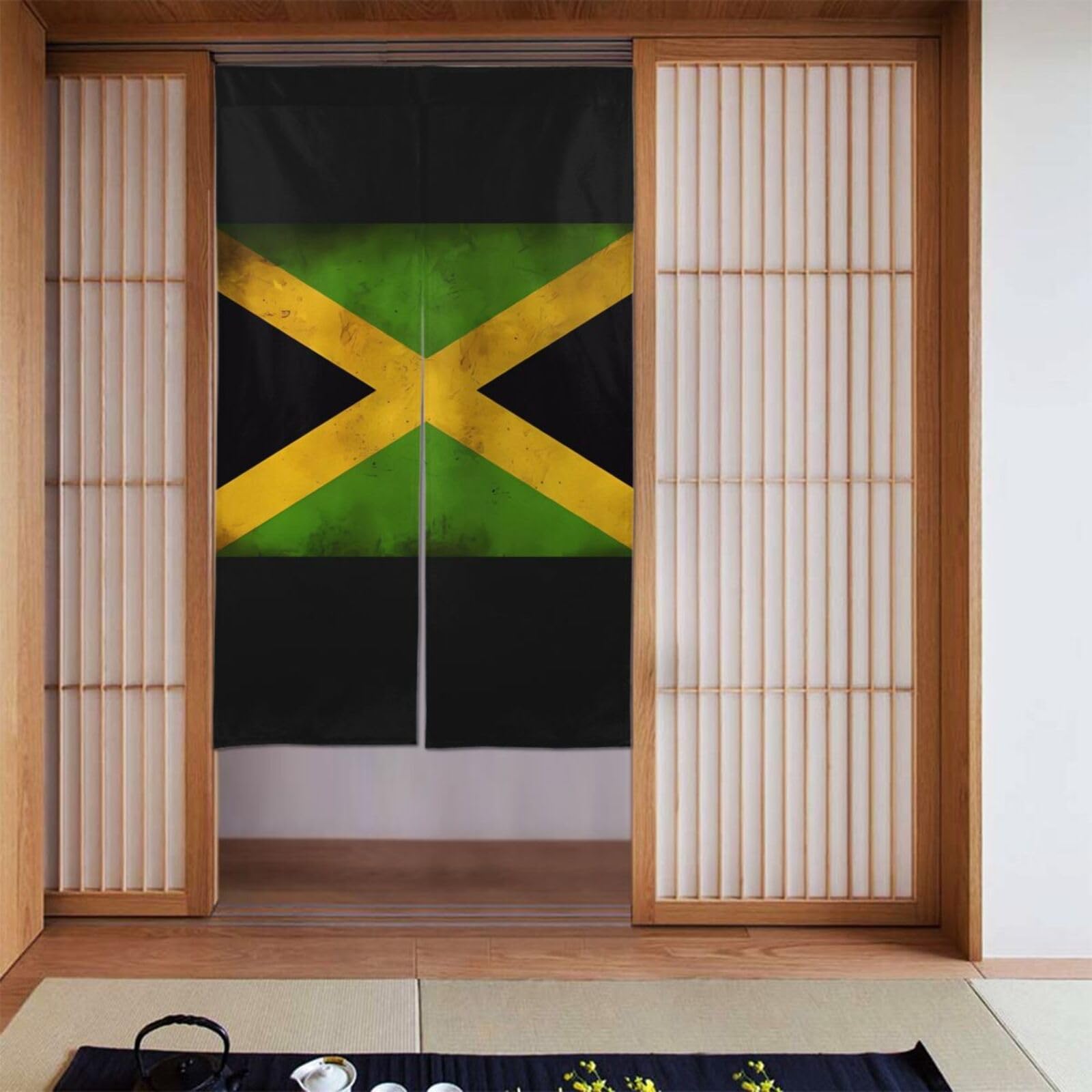 トップス semantic design drape layered gimmick Amazon.com: ResKiu Old Jamaican Flag Printed Decorative Door