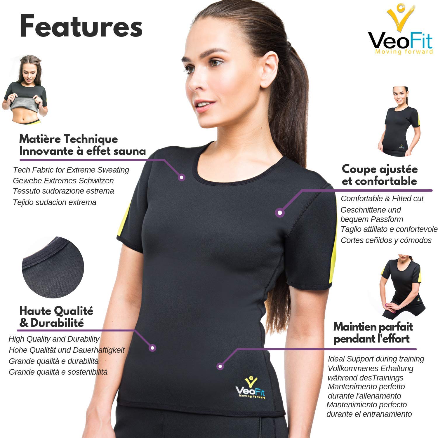 VEOFIT Maglietta Sudation Canotta: Top Dimagrante