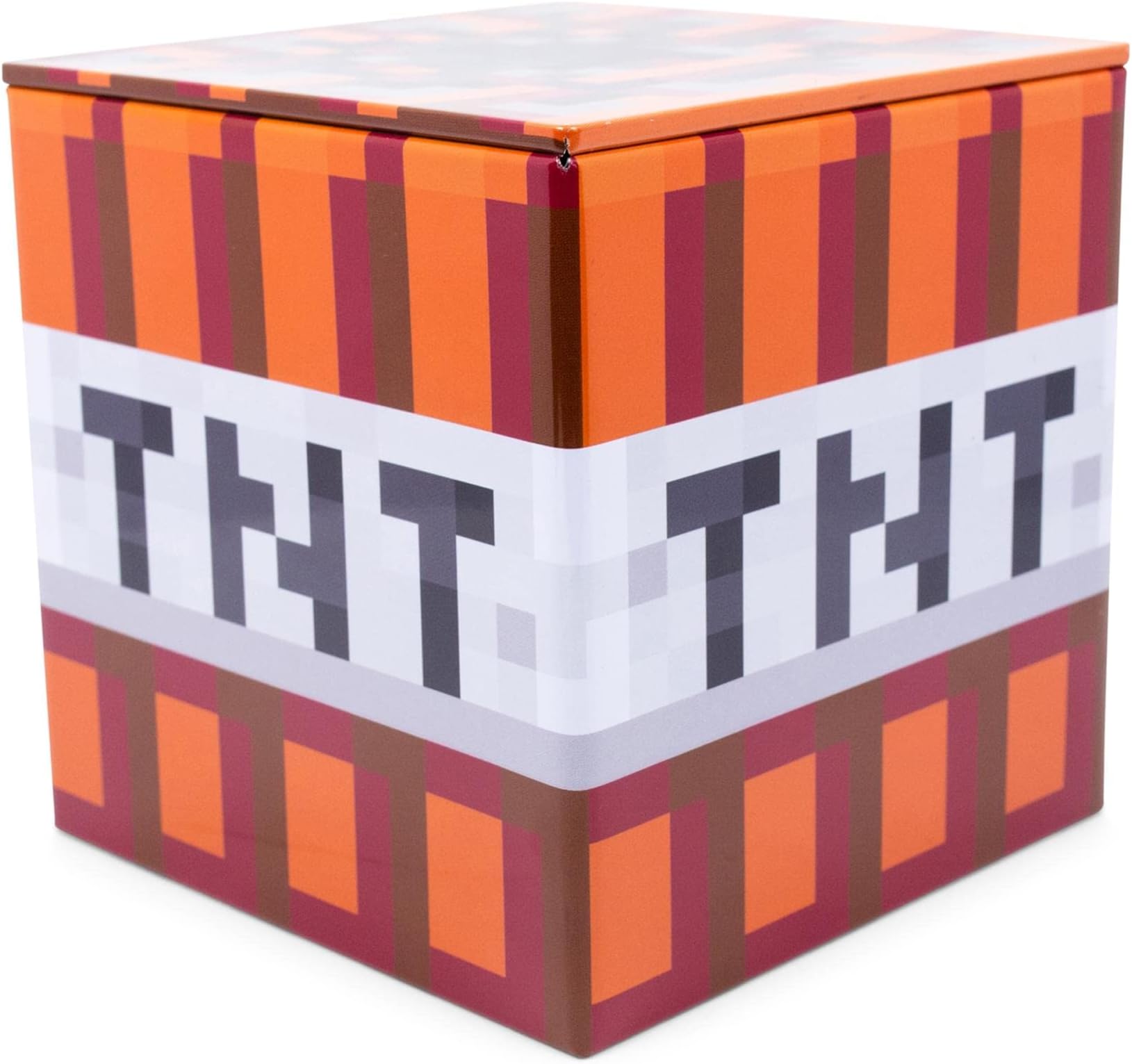 Minecraft TNT 4-Inch Tin Storage Box Cube Organizer with Lid | Basket Container, Cubby Cube Closet Organizer, Home Decor Playroom Accessories | Video Game Toys, Gifts And Collectibles