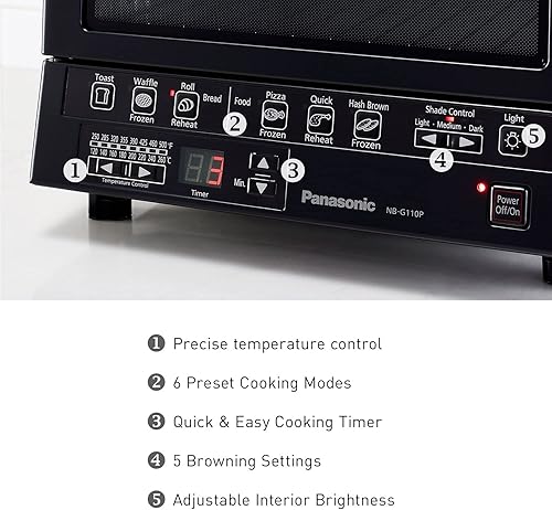 Vista 43 de Horno tostador Panasonic Flash Xpress, Blanco Blanco,Negro -,Plateado mate,Acero inoxidable,plateado