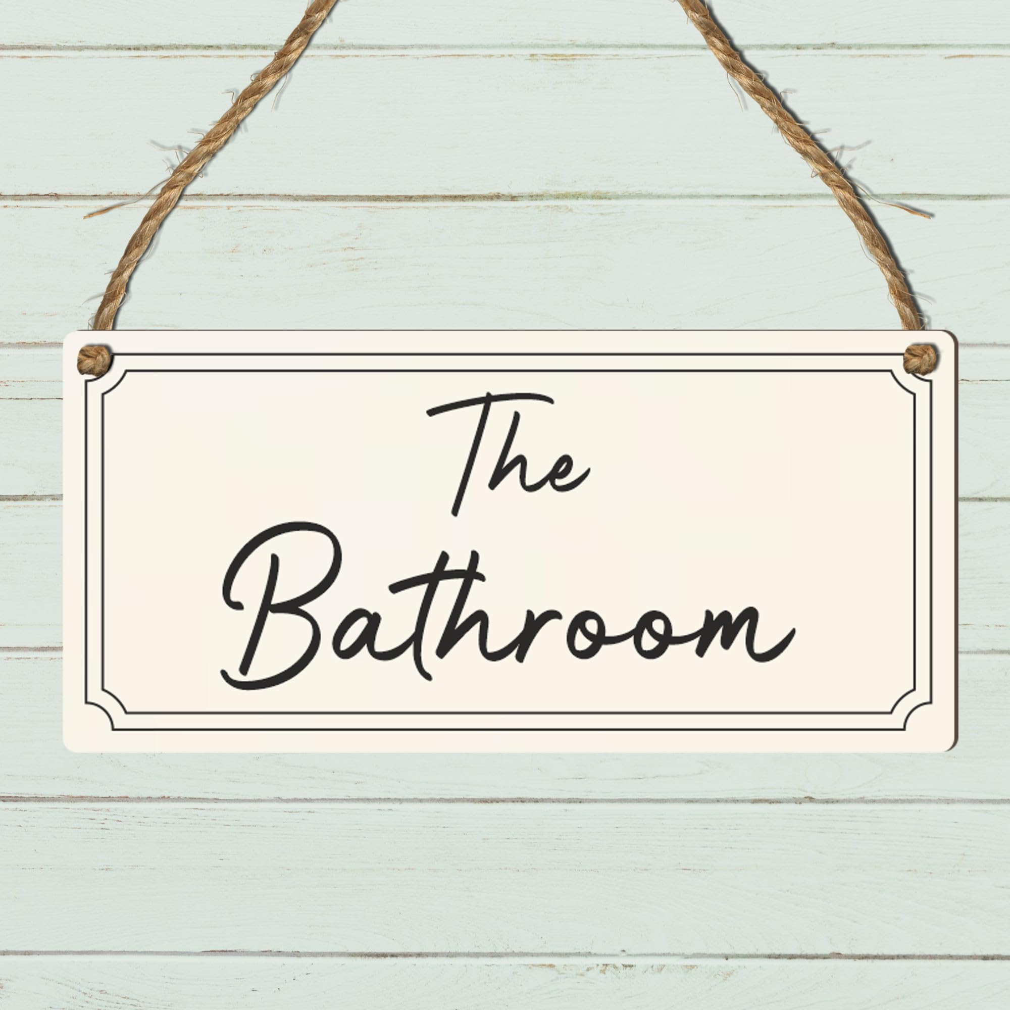 Elegant Private Room Door Sign – Classic Hanging Plaque for Bathroom, Toilet, or Loo – Vintage-Inspired Privacy Sign – Stylish Home & Business Decor (The Bathroom, Small: 19 cm (H) × 9 cm (W))