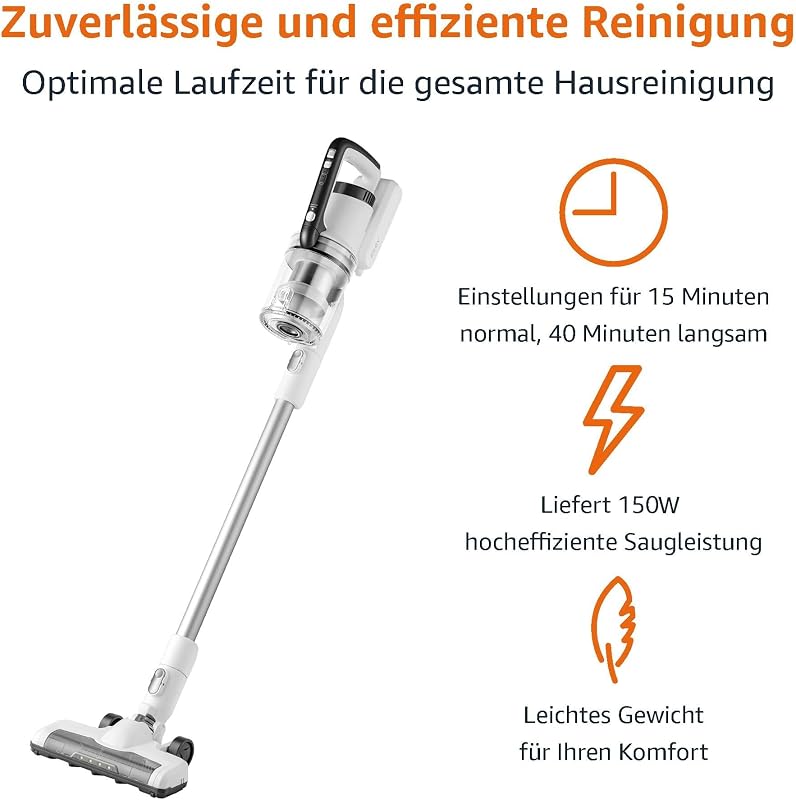 Amazon Basics 2in1 Vezeték Nélküli Porszívó 150W DC Motor Fehér-Fekete