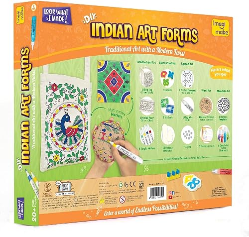 Miniatura 7 de Imagimake Formas de arte indio - Artes y manualidades para niños de 8 a 12 años, aprende 5 formas de arte indio, Madhubani, Warli, Lippan, Mandala y
