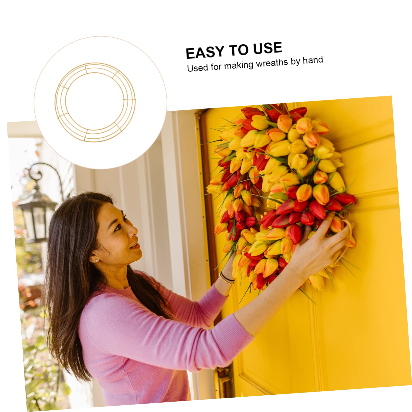 VINTORKY 1set Flower Wreath Iron Frame Wire for Handmade Decorations Festivals Weddings and Floral Arrangements