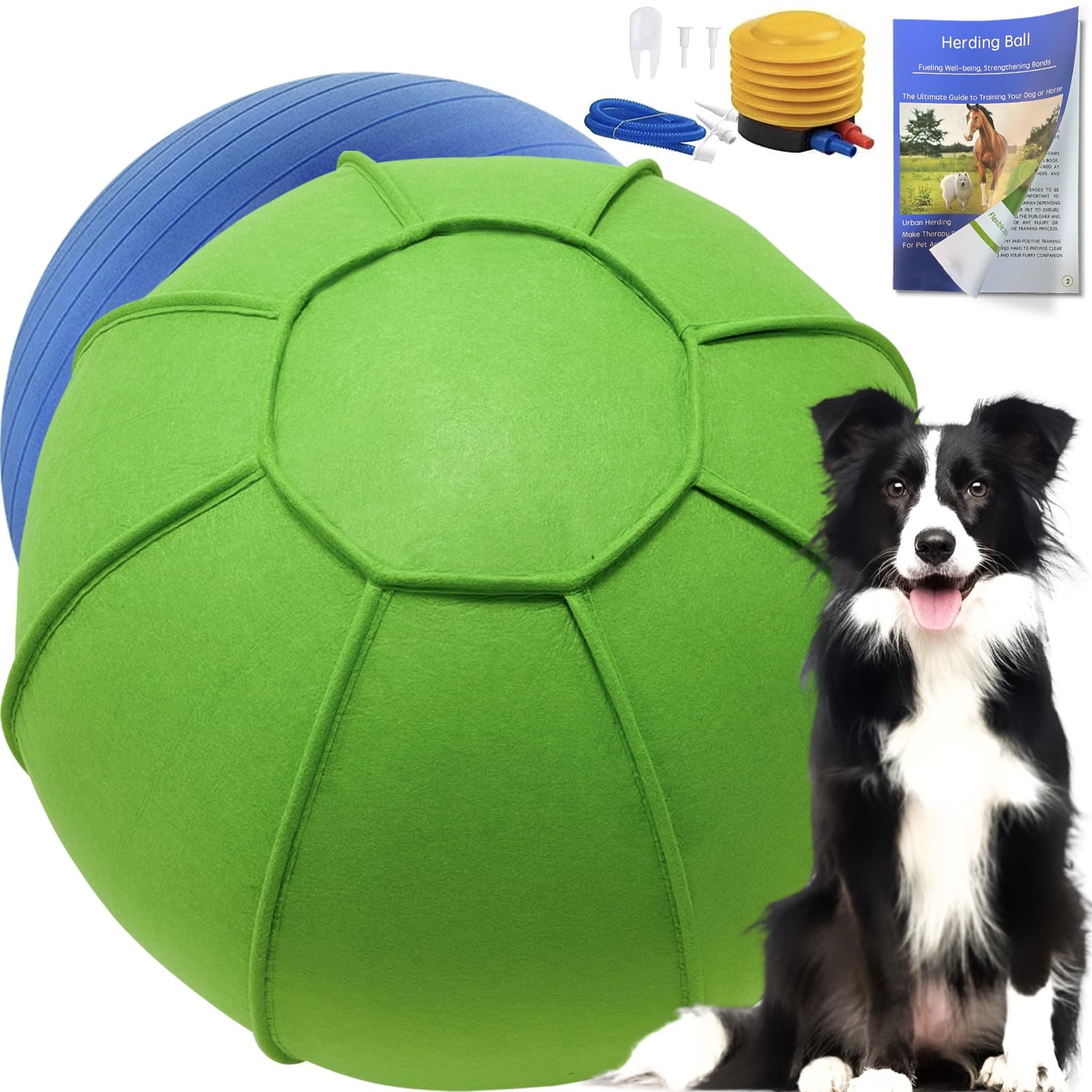 Herding Ball for Dogs, Large Dog Training, Jolly Ball for Australian Shepherd and Collie 25 inch (Green)
