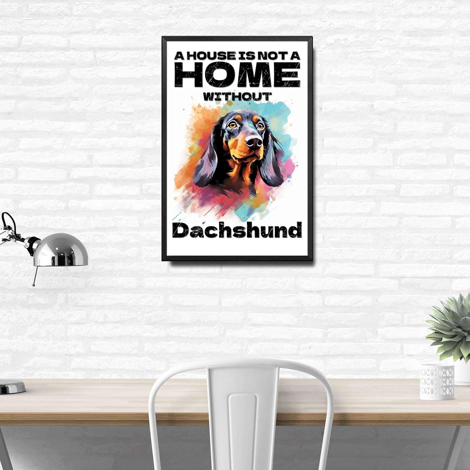 Metal Sign Tin Sign Vintage Dog Wall Art A House Is Not A Home Without Dachshund Gardening Sign For Yard 6×8 Inches With Metal Frame