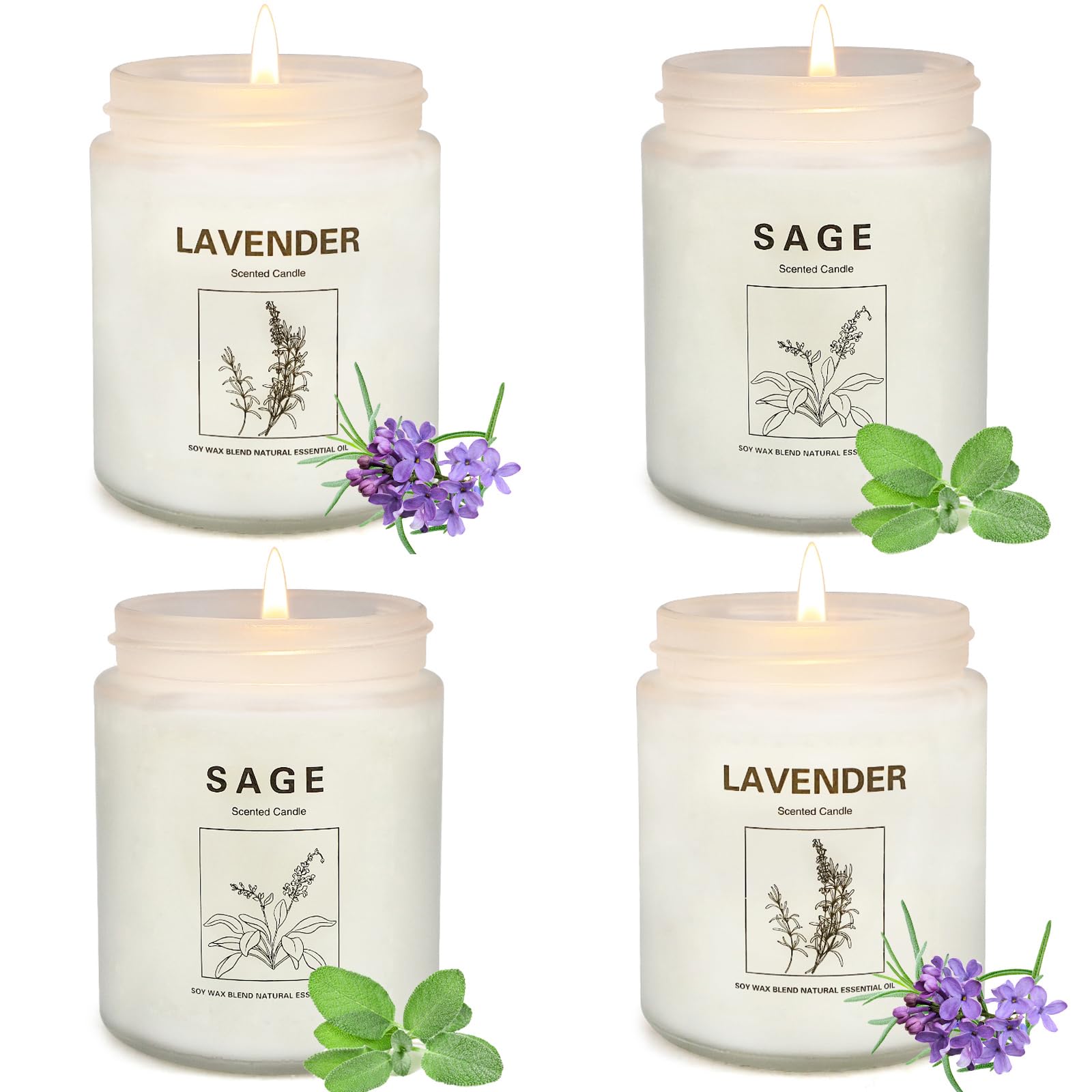 3 Pack Candles for Home Scented, 40.2 oz 300 Hour Long Lasting Candles, 3 Wick Large Jar Soy Candle, Lavender Candle, Scented Candles Gift Set, Perfect for Festival Gifts