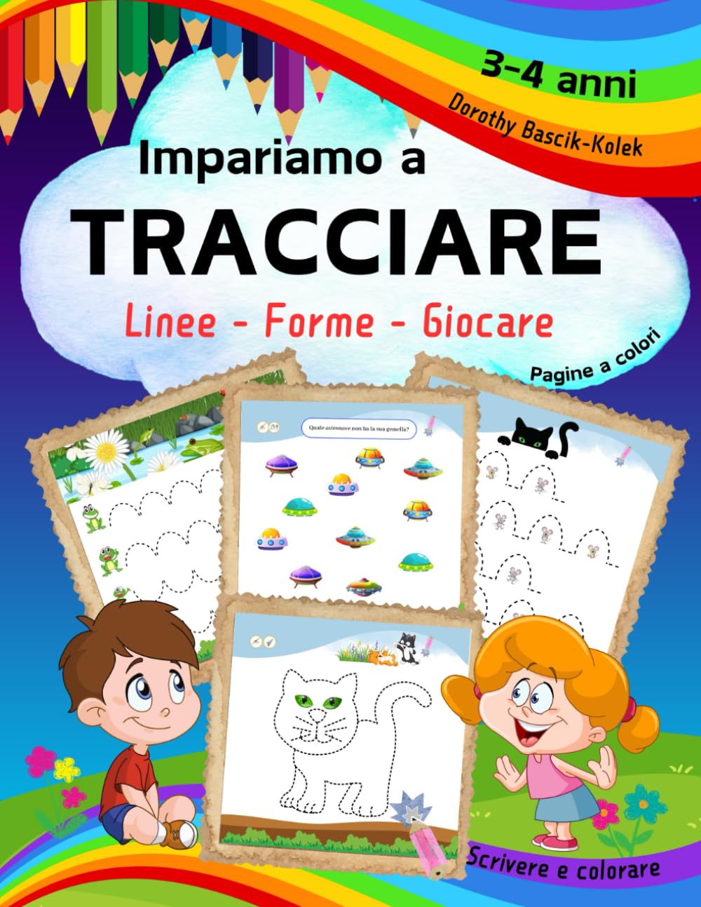 Impariamo a tracciare linee e forme: Primi passi verso la scrittura e il disegno e giochi per migliorare la concentrazione per bambini di 3-4 anni. ... Grafomotricita. (Italian Edition)