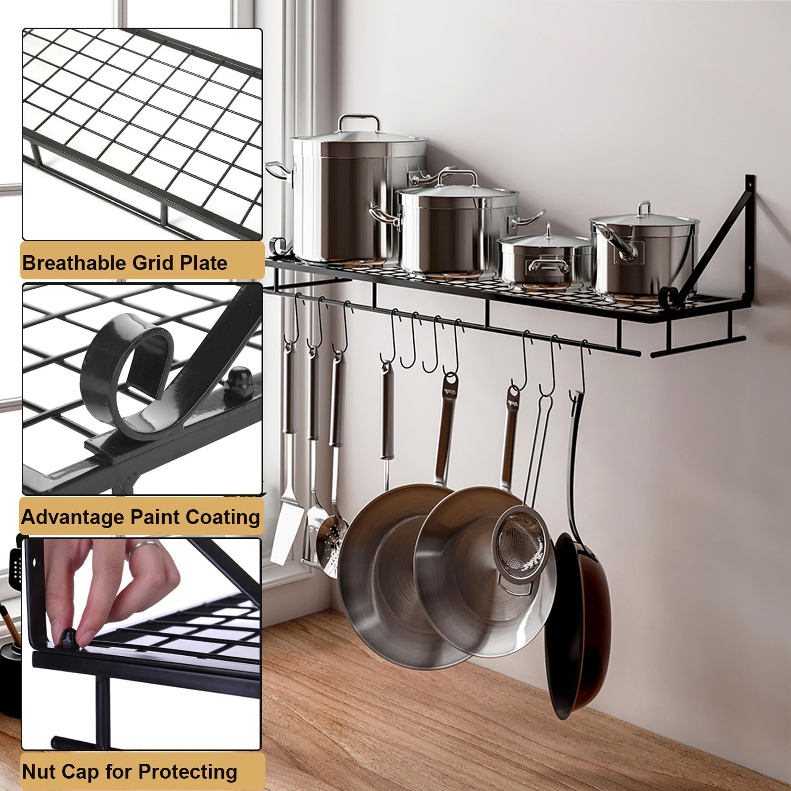 Supporto Per Coperchi E Cucchiai In Acciaio Inox 304 - Organizer Da Cucina Salvaspazio, Porta Utensili E Coperchi Per Pentole