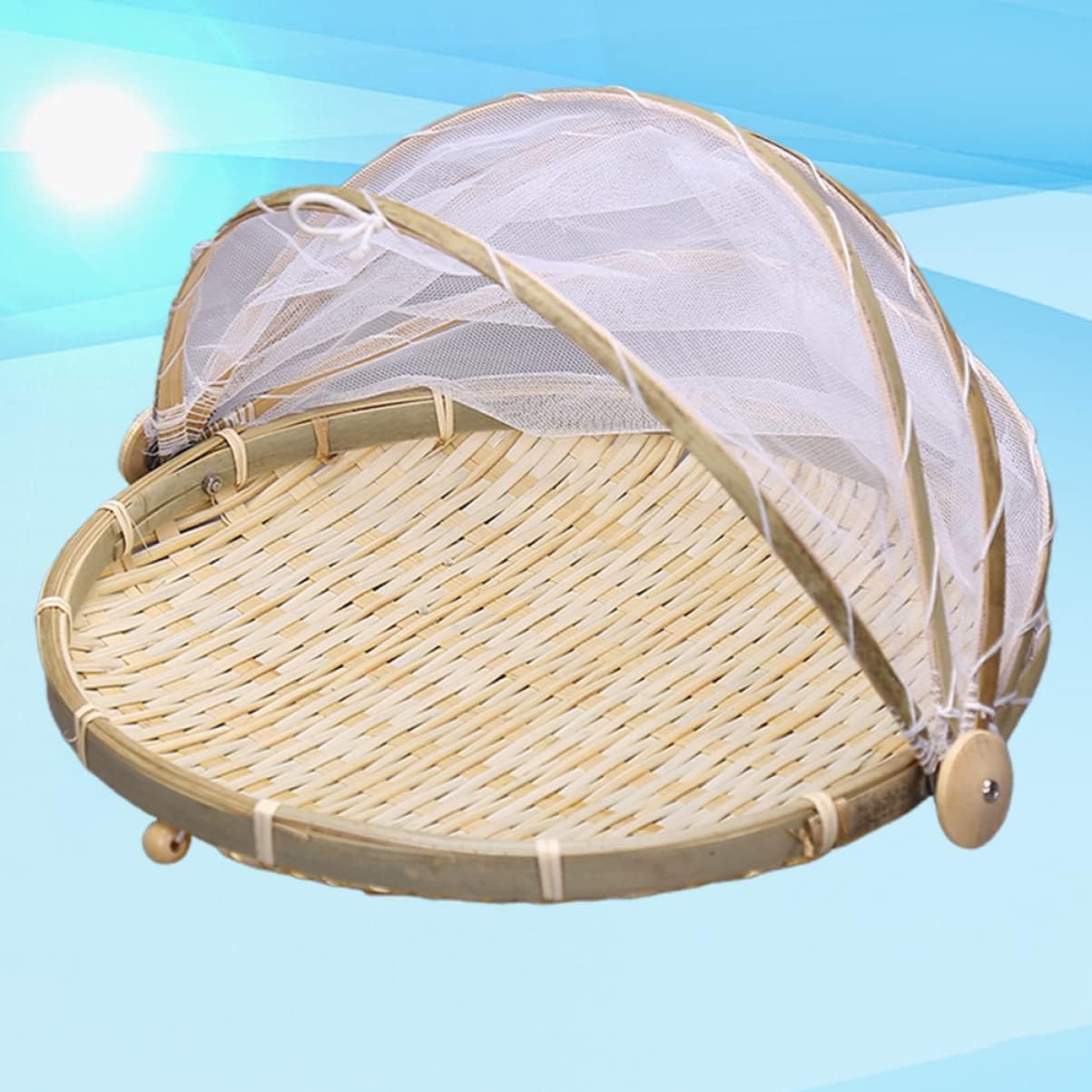 Cabilock 2pcs Bread Serving Basket Handmade Bread Holder Gauze Picnic Basket for Fruit and Vegetable