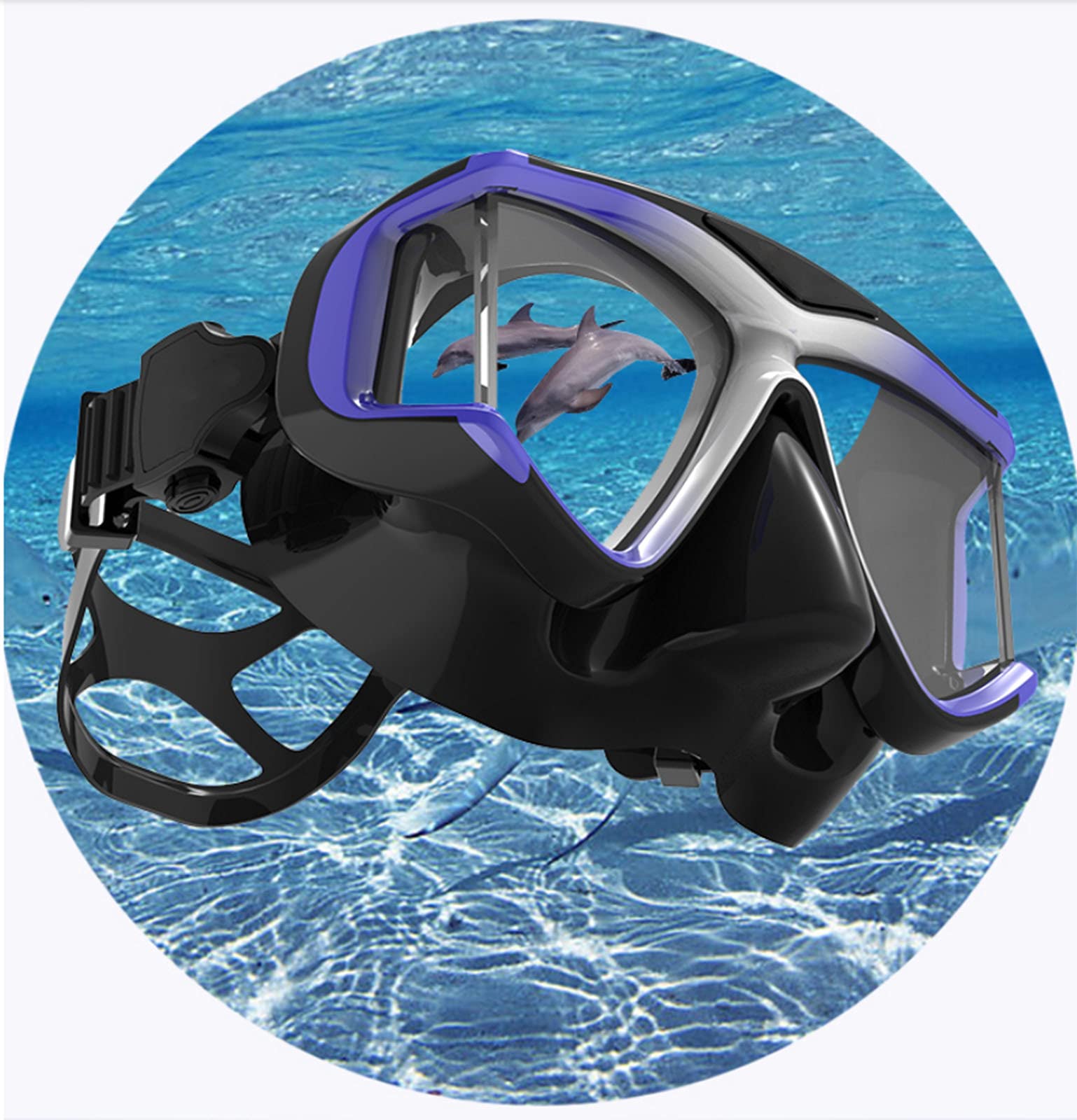 Máscara De Buceo, Gafas De Buceo con Esnórquel, Gafas De Buceo Libre De Vidrio Templado - Kit De Esnórquel Seco con Boquilla Cómoda, Color Verde