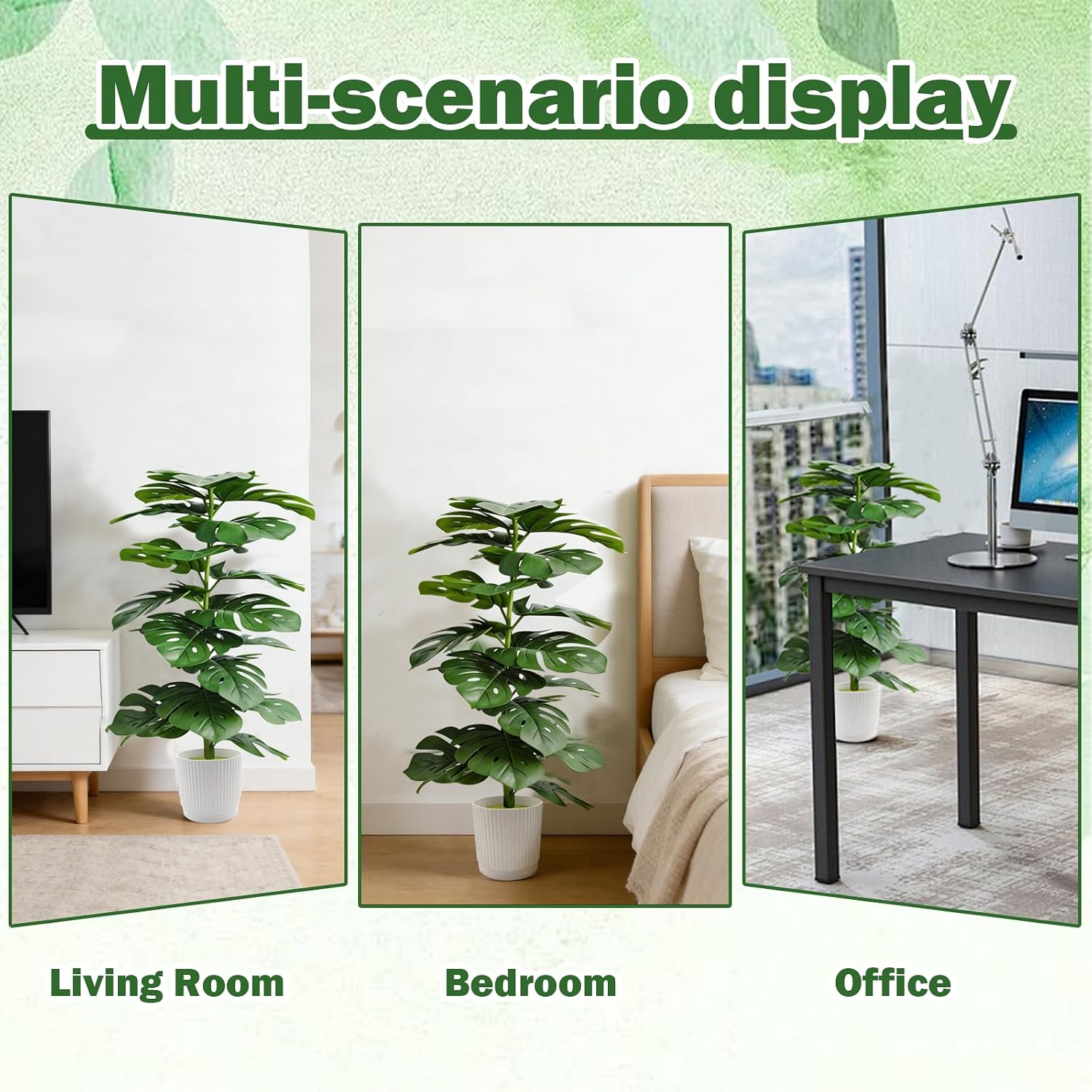 2 Pack 31" Artificial Fiddle Leaf Fig Tree,with White Planter Pot,Faux Floor Plant,Ficus Faux Plant Artificial Trees for Office Indoor Outdoor Garden Living Room Home Decor