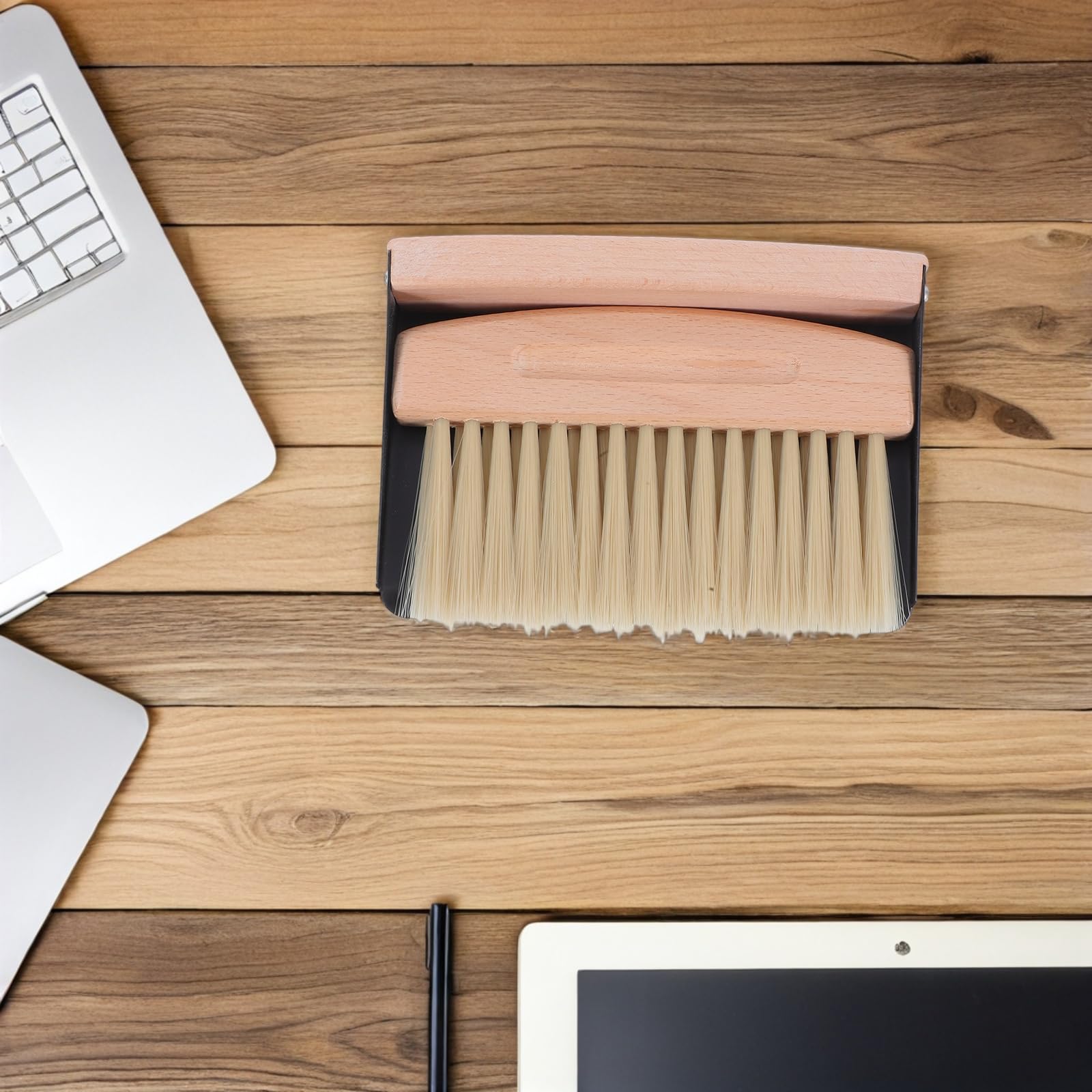 LOGOFUN Mini Desktop Broom Dustpan Tiny Cleaning Kit Small Tabletop Handheld Sweeper for Home Office Kitchen Room Desk Tool Supplies