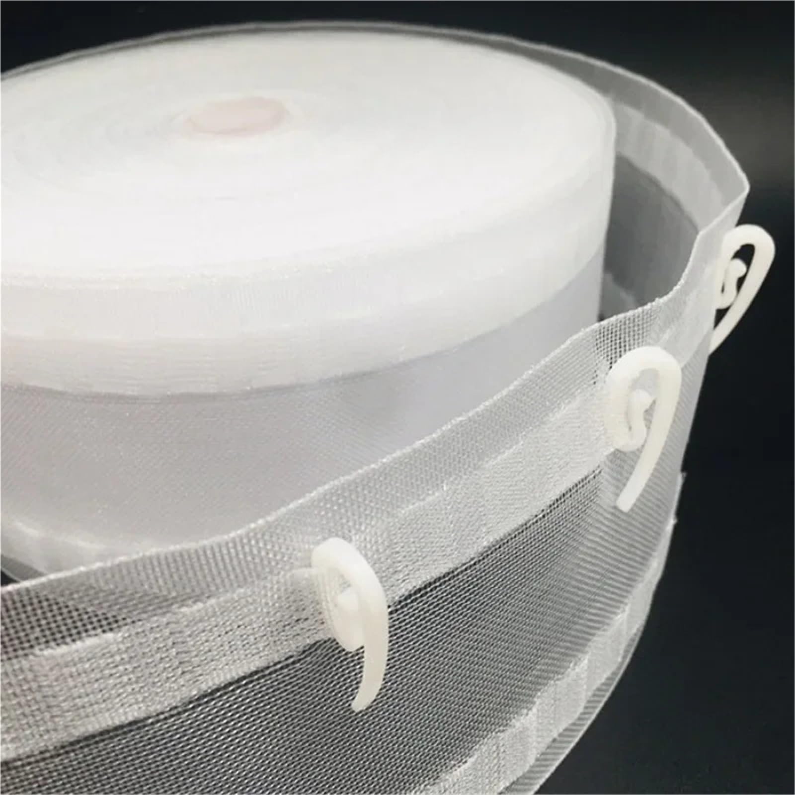 Rufflette pour Rideaux Ruban plissé for Rideau Blanc, 10/20/50M, Ruban for Bricolage, Accessoires de Couture for Maison, Tige à Crochet, Poche(30M)