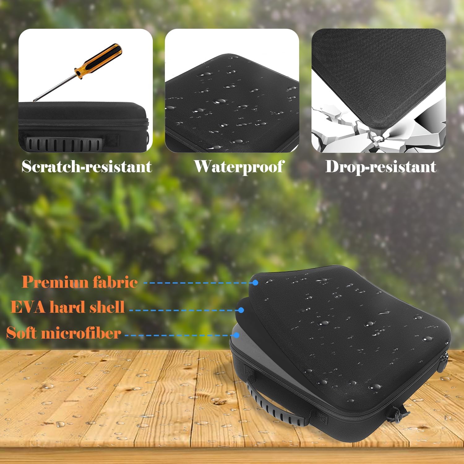 Hard Travel Case for Starlink Mini, Waterproof & Shockproof EVA Protective Cover with Adjustable Shoulder Strap | Lightweight, Portable Dual-Carry Bag for Travel Accessories (Black) - Image 3