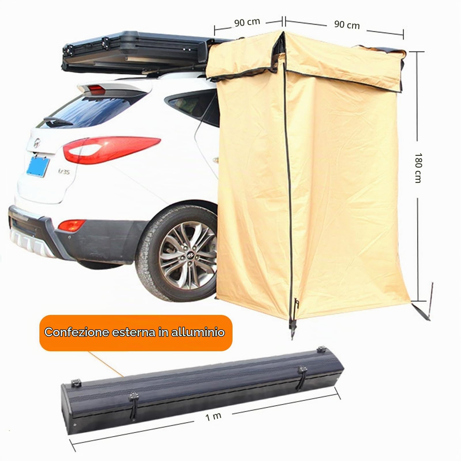 Tenda da Doccia con Tetto - WC Rifugi per La Privacy da Campeggio SUV Doccia Laterale per Auto, Spogliatoio Esterno Tenda da Doccia Bagno Tende Istantanee, Striscia Luminosa a LED