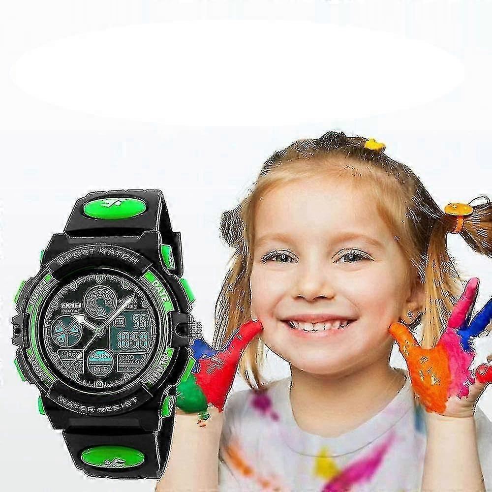 Reloj digital para niños, reloj digital deportivo al aire libre, multifunción, impermeable, con luz LED