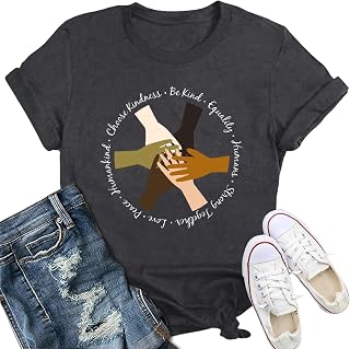 Womens Equality Shirt Human Rights Justice T-Shirt Be Kind Freedom Resist Crewneck Tee