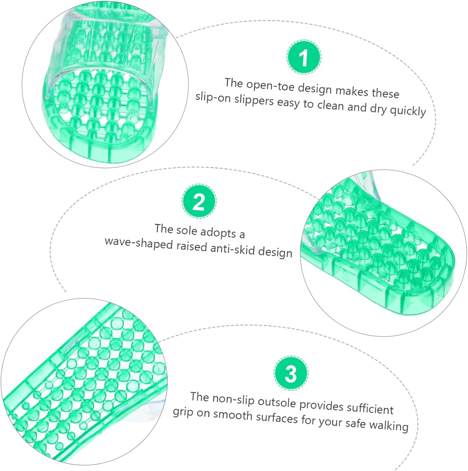 Summer Women Shower Slippers Massaging Open Toe Slippers Skid-resistant Indoor House Footwear Dripping Design
