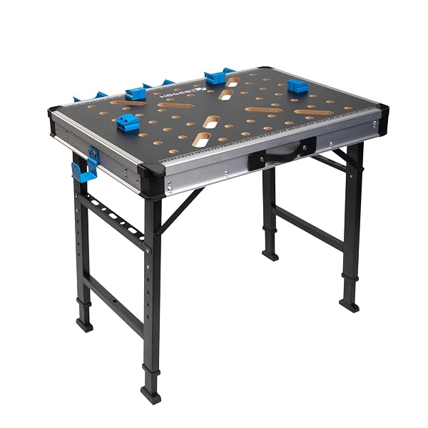 HÖGERT TECHNIK Klappbarer Werkstatttisch MDF 6-Fach